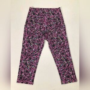 Tek Gear Workout Gear Women's Floral Pink Leggings Crop Size XL AE-2282